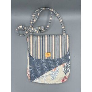 Handmade Tote Purse Blue Salmon Floral Inside Pockets Phone Tablet 11x9”